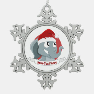 ornement de Noël avec un joli éléphant de dessin a