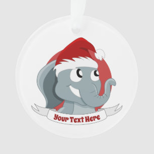 ornement de Noël avec un joli éléphant de dessin a