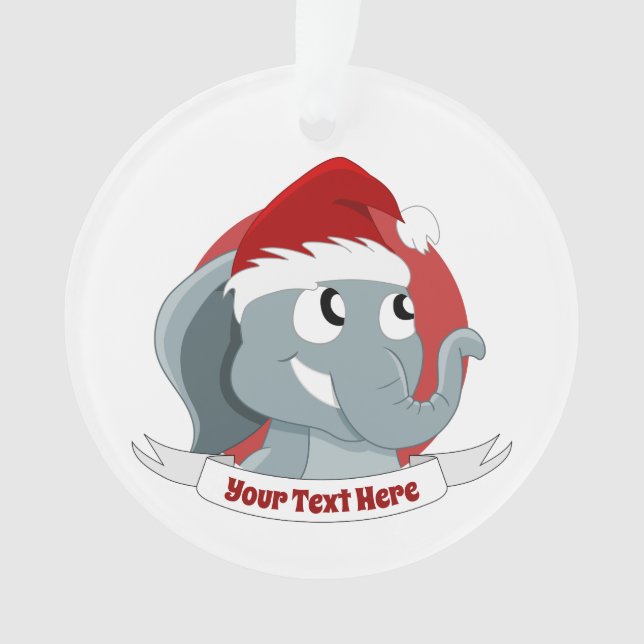 ornement de Noël avec un joli éléphant de dessin a (devant)