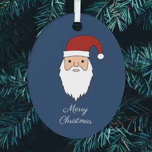 Ornement de Noël : bleu nuit et Père Noël