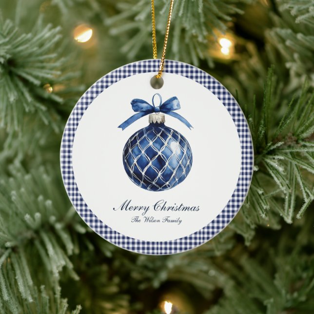 Ornement de Noël bleu traditionnel  (Arbre)