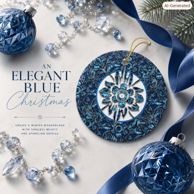 Ornement de Noël bleu vintage (Créateur téléchargé)