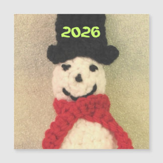 Ornement de Noël bonhomme de neige tricoté