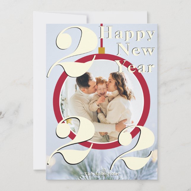 Ornement de Noël Bonne année 2022 Carte photo (Devant)