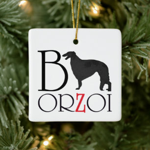 Ornement de Noël Borzoï