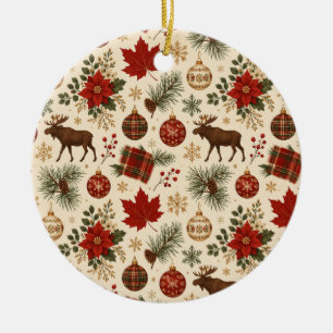 Ornement de Noël botanique de la forêt canadienne