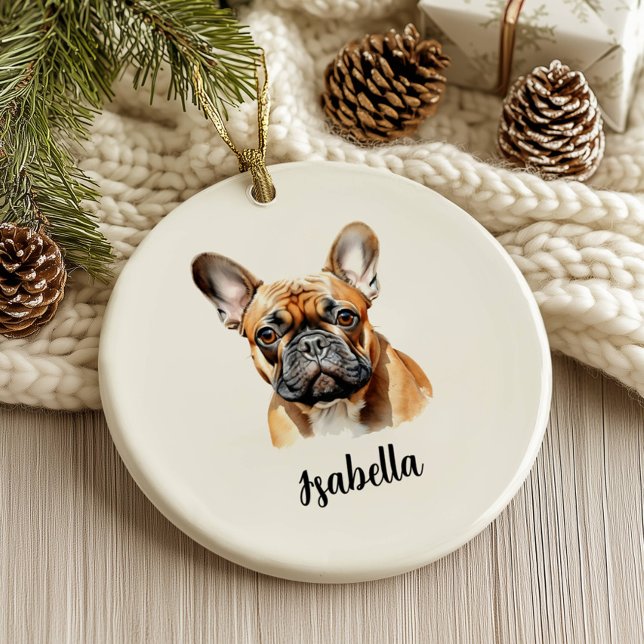 Ornement de Noël Bouledogue Français (Créateur téléchargé)