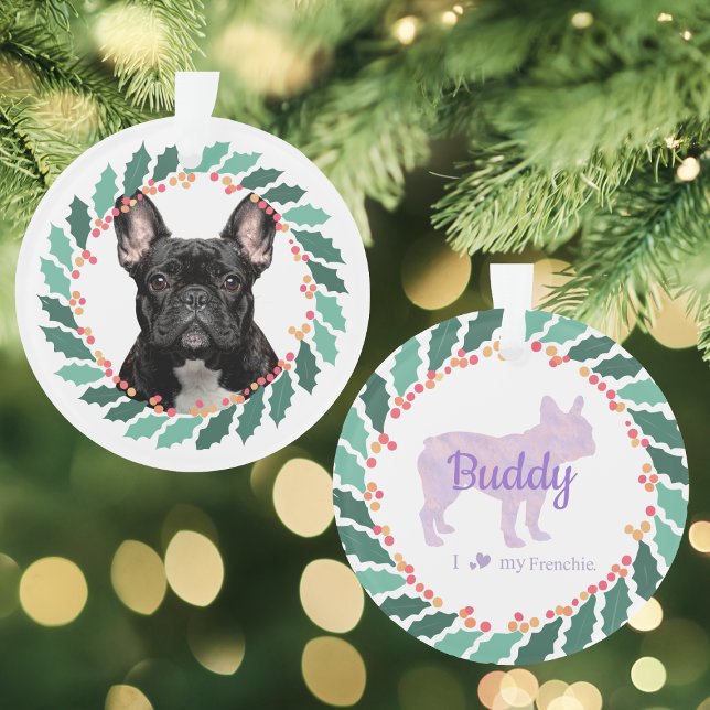 Ornement de Noël Bouledogue Français – Cadeau Pers (Créateur téléchargé)