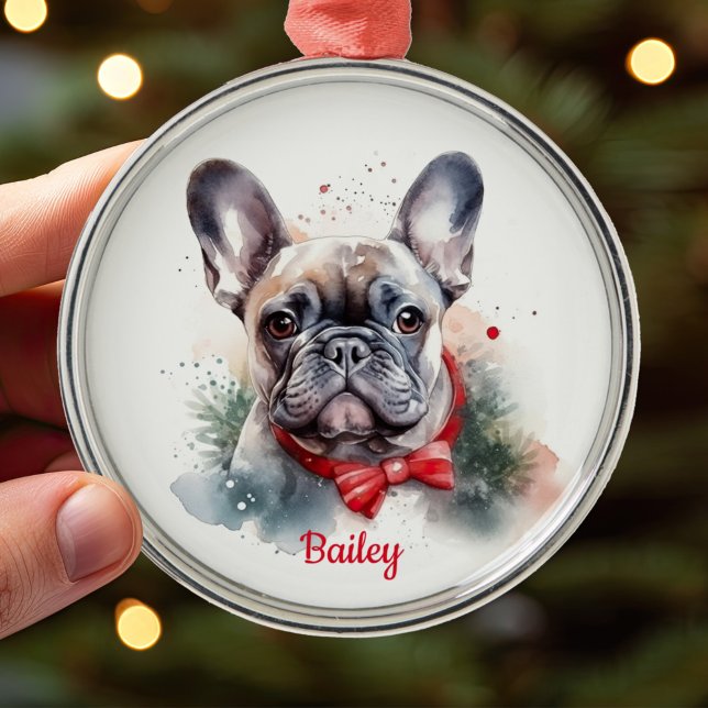 Ornement de Noël Bouledogue Français Frenchie (Créateur téléchargé)