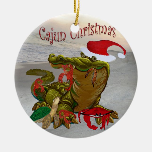 Ornement de Noël cajun de bayou (Devant)