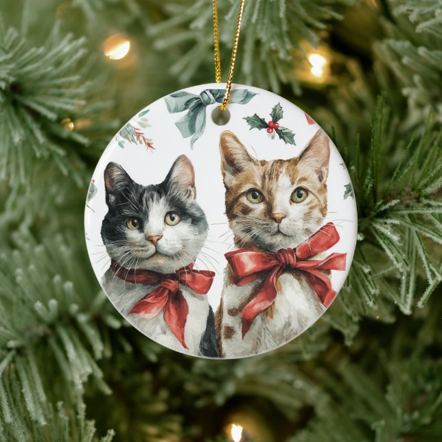 Ornement de Noël Chats Mignons (Arbre)