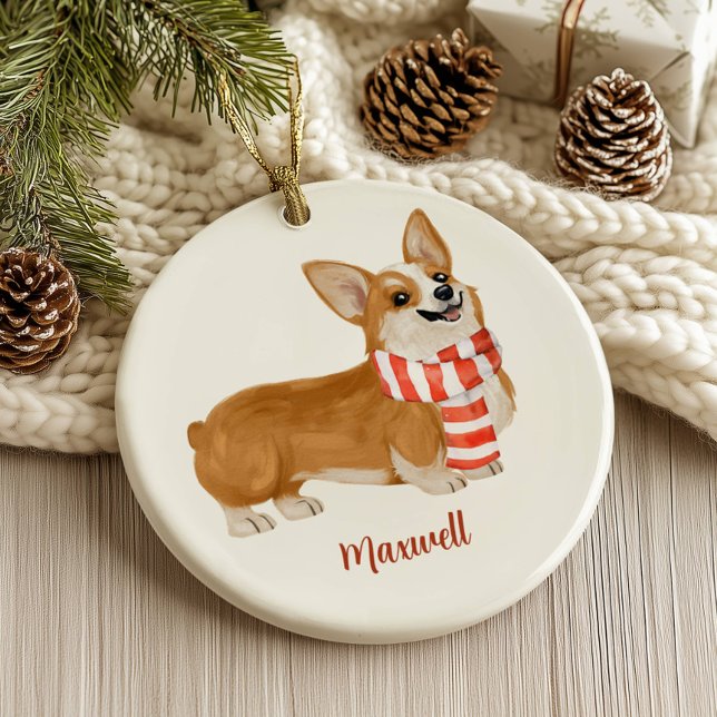 Ornement de Noël Chien Corgi (Créateur téléchargé)