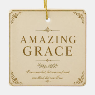 Ornement de Noël chrétien Amazing Grace