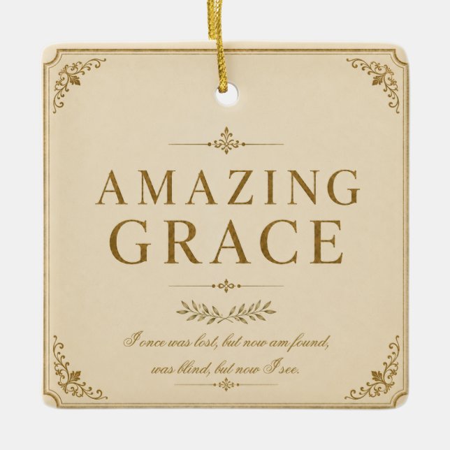 Ornement de Noël chrétien Amazing Grace (Devant)