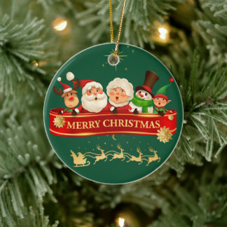 Ornement de Noël Classique Santa & Amis