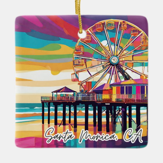 Ornement de Noël collectif Père Noël Monica, CA (Devant)