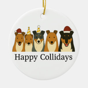 Ornement de Noël Collie lisse