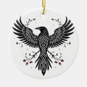 Ornement de Noël Corbeau d'Hiver Celtique