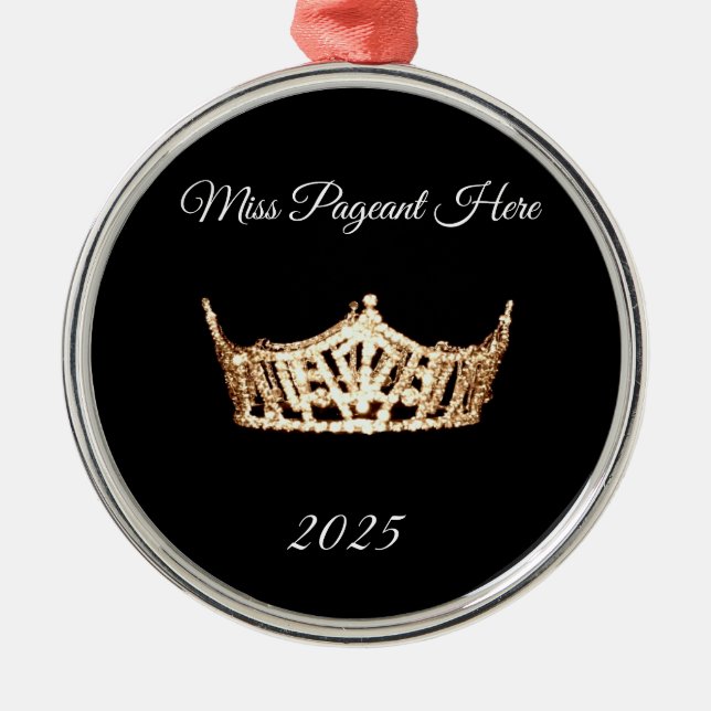 Ornement de Noël Couronne d'Or de style Miss Ameri (Devant)