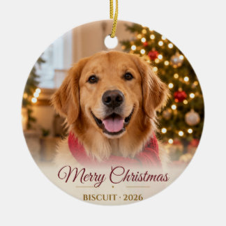 Ornement de Noël Crème Photo Complète pour Animaux