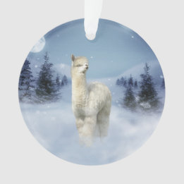 Ornement de Noël d'alpaga de nuit d'hiver