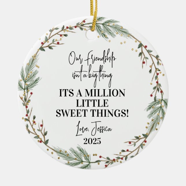 , Ornement de Noël d'amitié Meilleur cadeau d'ami (Devant)