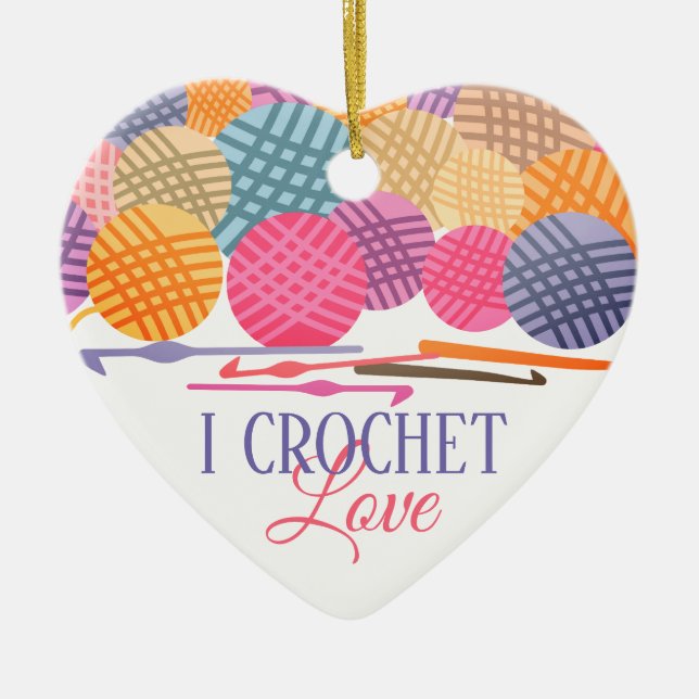 Ornement de Noël d'amour de fil de crochets de (Devant)