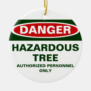 Ornement de Noël dans un arbre dangereux