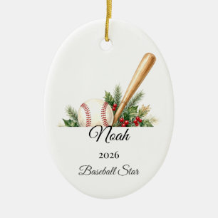 Ornement de Noël de baseball nom personnalisé
