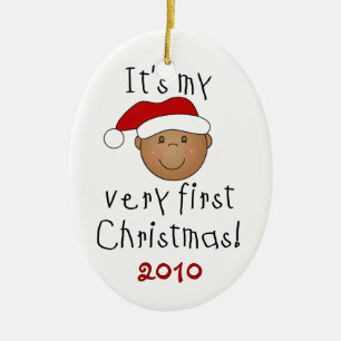 Ornement de Noël de bébé d'Afro-américain ęr