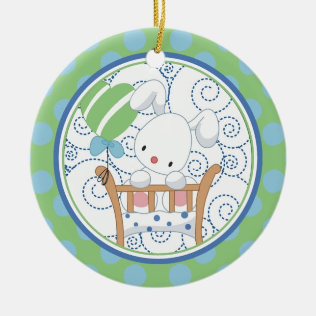 Ornement de Noël de bébé de lapin précieux (Devant)