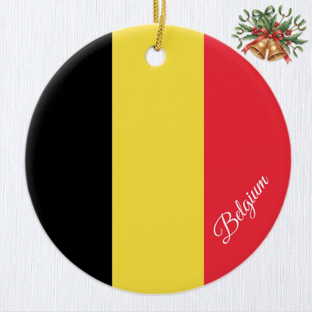 Ornement de Noël de Belgique, Drapeau belge (Belgian Flag Ornament / Christmas, Belgium)