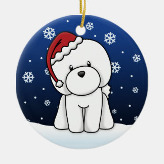 Ornement de Noël de Bichon Frise de bande dessinée
