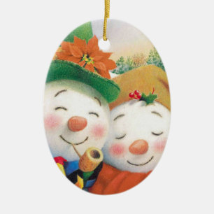 ornement de Noël de bonhomme de neige d'hiver
