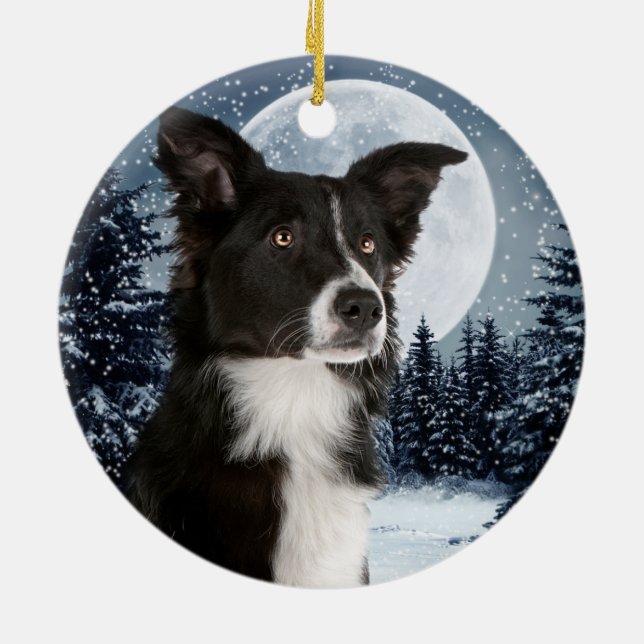Ornement de Noël de border collie (Dos)