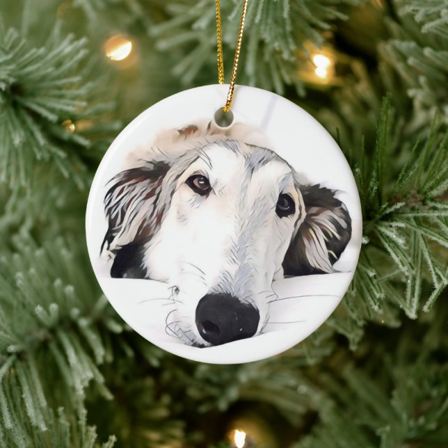 Ornement de Noël de Borzoi (Arbre)