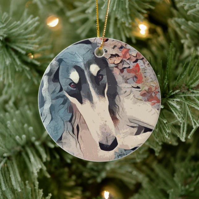 Ornement de Noël de Borzoi (Arbre)