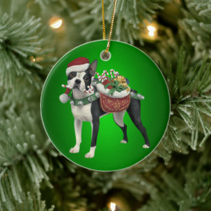 Ornement de Noël de Boston Terrier