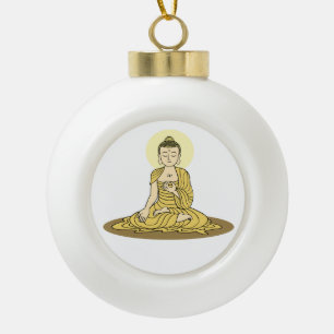Ornement de Noël de Bouddha Sérénité d'or