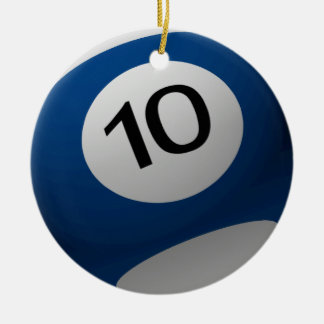 ORNEMENT DE NOËL DE BOULE DE BILLARD 10 (DIX)