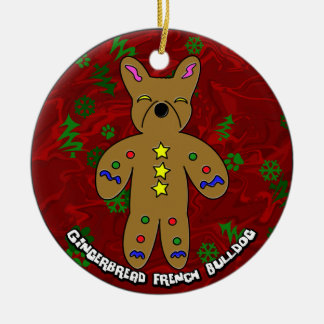 Ornement de Noël de bouledogue français de pain