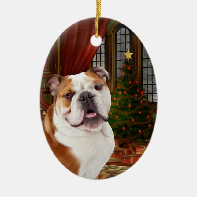 Ornement de Noël de Bulldog (Devant)