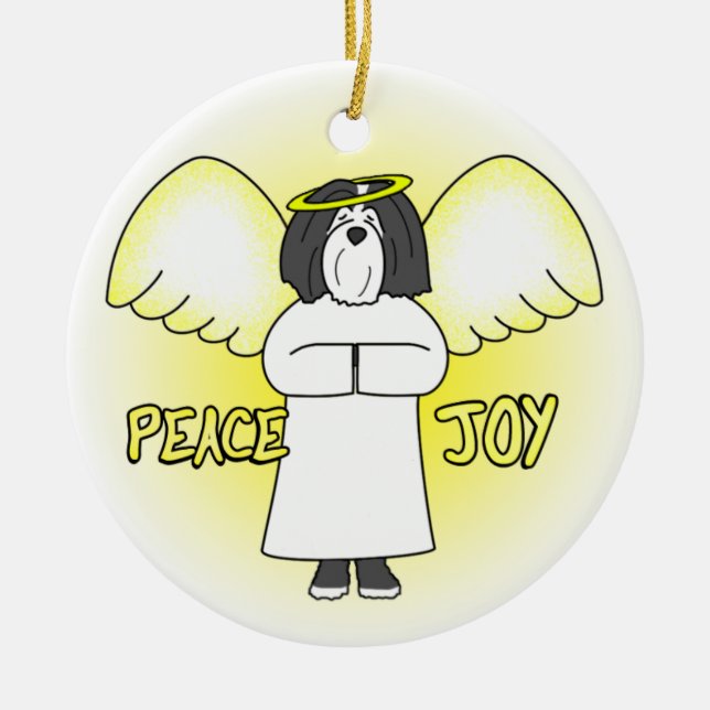 Ornement de Noël de BW Havanese d'ange de joie de (Devant)