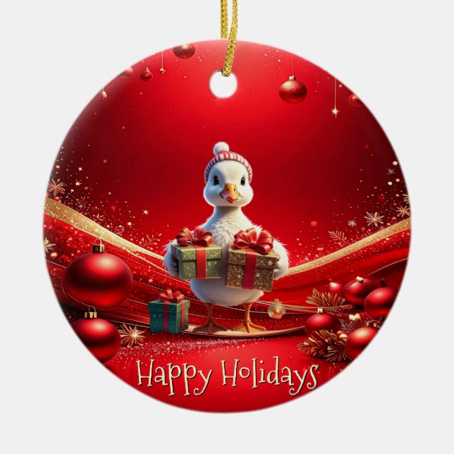 Ornement de Noël de canard mignon (Devant)