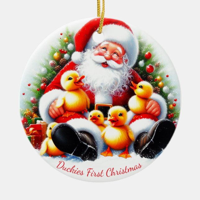 Ornement de Noël de Caneton Personnalisé (Devant)