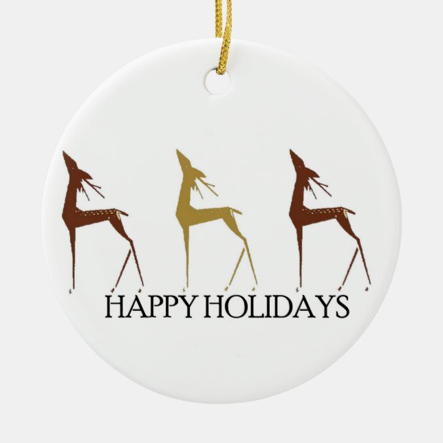 Ornement de Noël de cerfs communs de Noël (Devant)