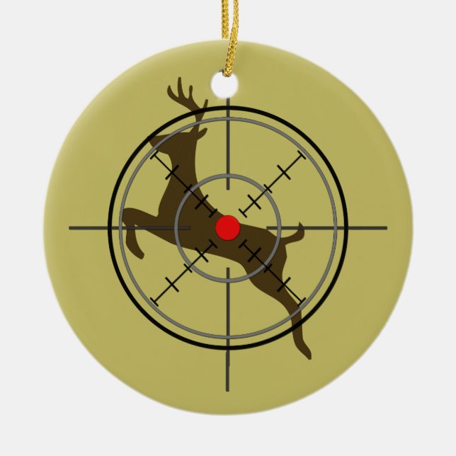 Ornement de Noël de chasse de cerfs communs (Devant)