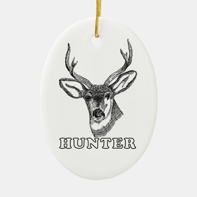 Ornement de Noël de chasseur de cerfs communs (Devant)