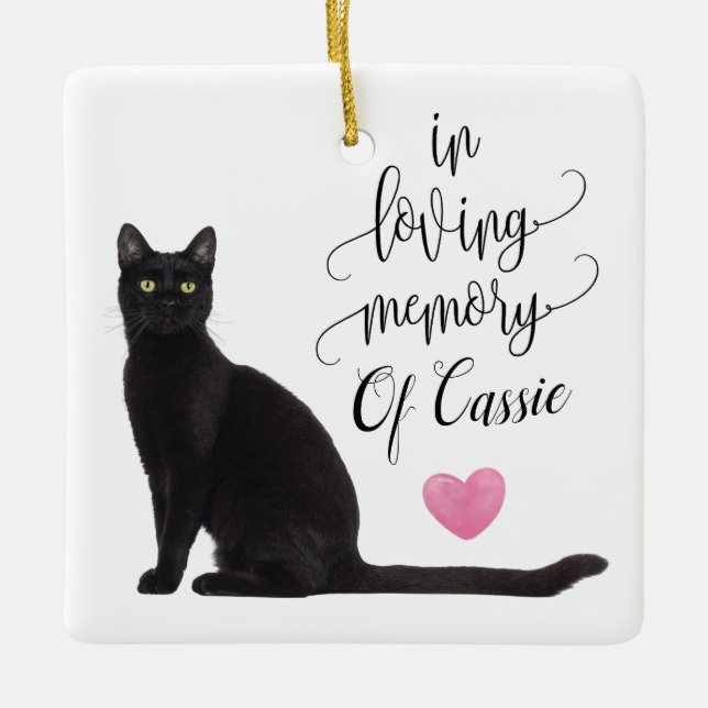 Ornement De Noël De Chat Noir En Mémoire De Votre  (Devant)