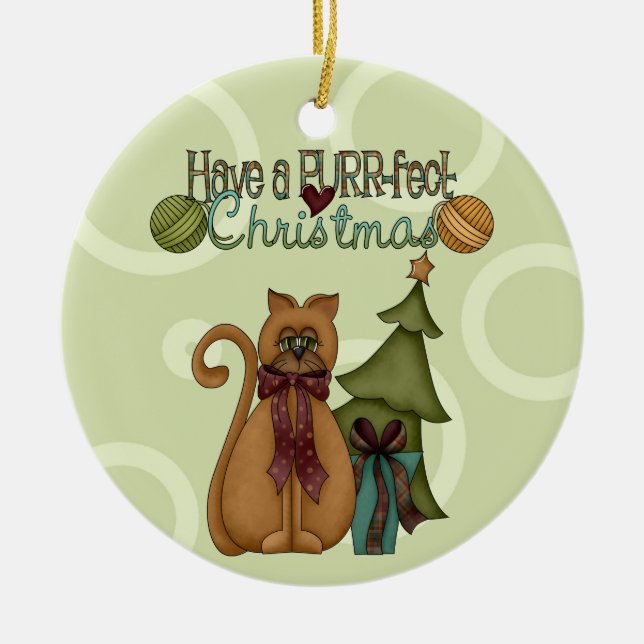 Ornement de Noël de chat parfait (Devant)